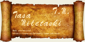 Tasa Miletaški vizit kartica
